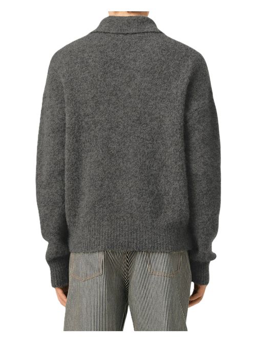 Ami Paris Wool And Alpaca Polo With Ami Embroidery Ami Paris | HPL405.KN0021A189 CARBONGREY